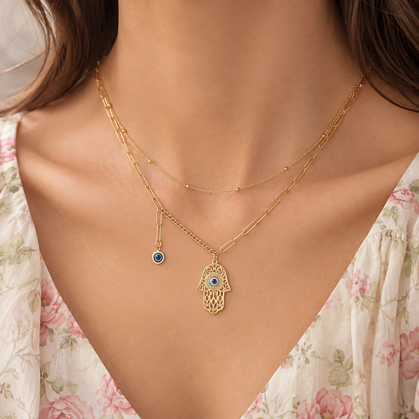 Hanging Hamsa Necklace