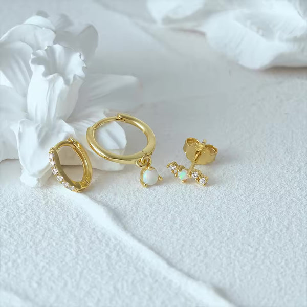 Trio Gleam Earrings Set