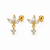 Crystal Petal Drop ball back Earrings