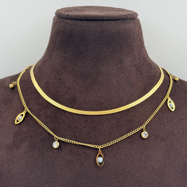 Evil eye Layersnake Chain Necklace