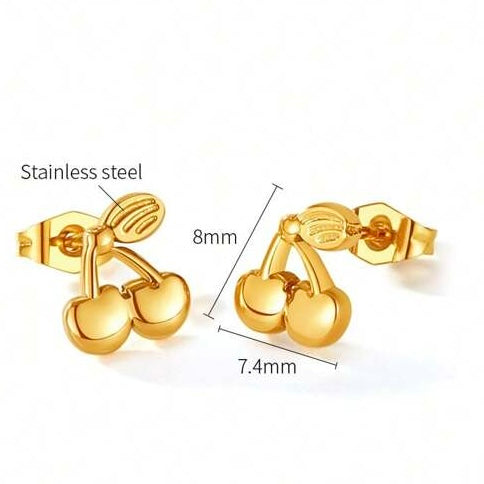 Cherry pop studs earrings