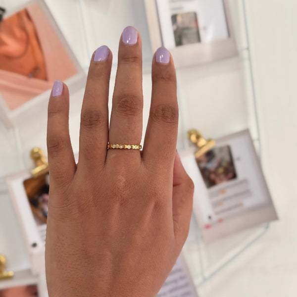 Golden spark band ring