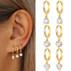 Diamond hoop Earring Set