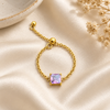 Alina Square Solitaire Adjustable Chain Ring