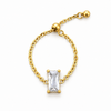 Kiara Baguette Solitaire Adjustable Chain Ring