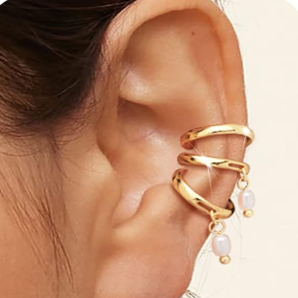 Pearl Embrace Mismatch Earring Set