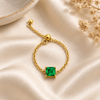 Alina Square Solitaire Adjustable Chain Ring