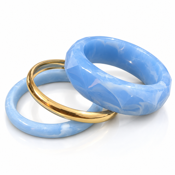 Pearl Mist Resin Bangle Set