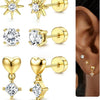 Heart Aurora Spark Earrings Set