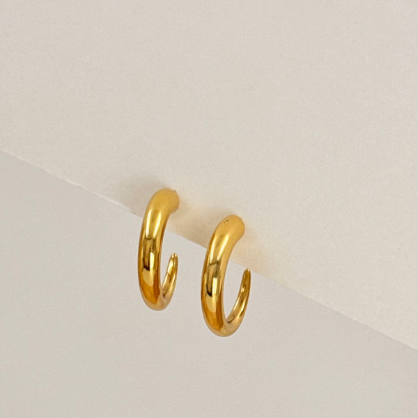 Curbs bold gold hoops earring