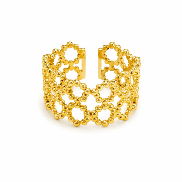 Hollow Flower Detail Ring