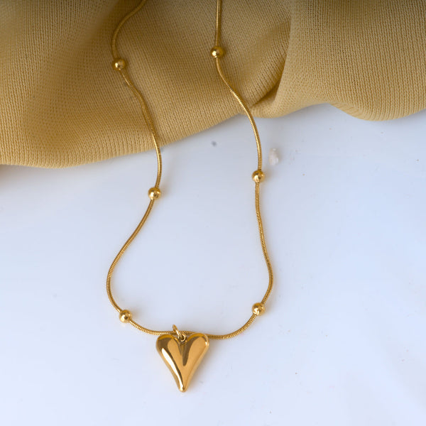 Golden Heart Lock Necklace