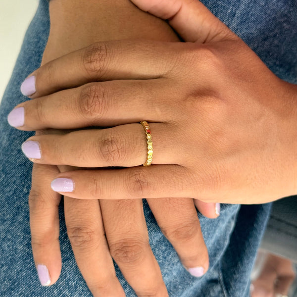 Golden spark band ring