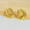 Golden spiral drops earrings