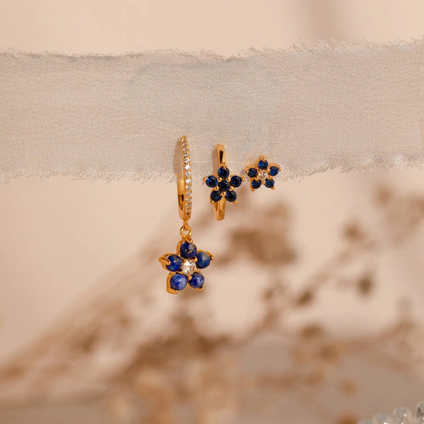 Blue Aura Earrings Set
