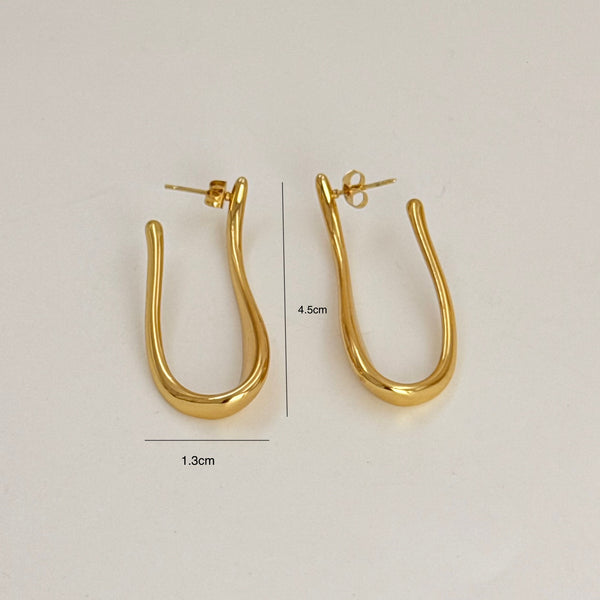Golden halo ovals earrings