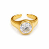 Cubic zirconia Decor Cuff Ring
