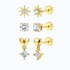 Heart Aurora Spark Earrings Set