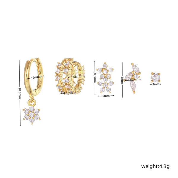 Floral CharmEar Stack - Mismatch