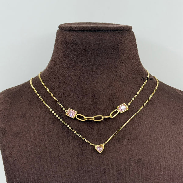 Heart Square LayerNecklace