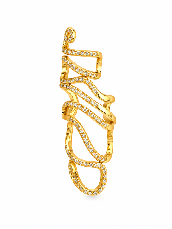 Ziya Crystal Wave Ear Cuff
