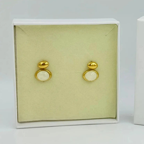 Dangling Moonstone Earrings