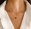 Square Single Stone Necklace