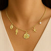 Shell fish Beach Charm Necklace