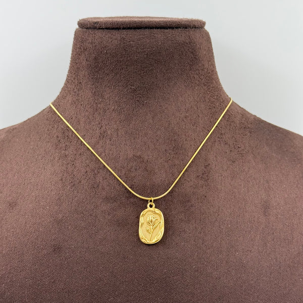 Rose Stamp Necklace