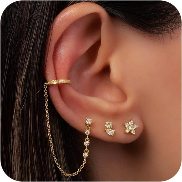 Starlit Chains Mismatch Earring Set