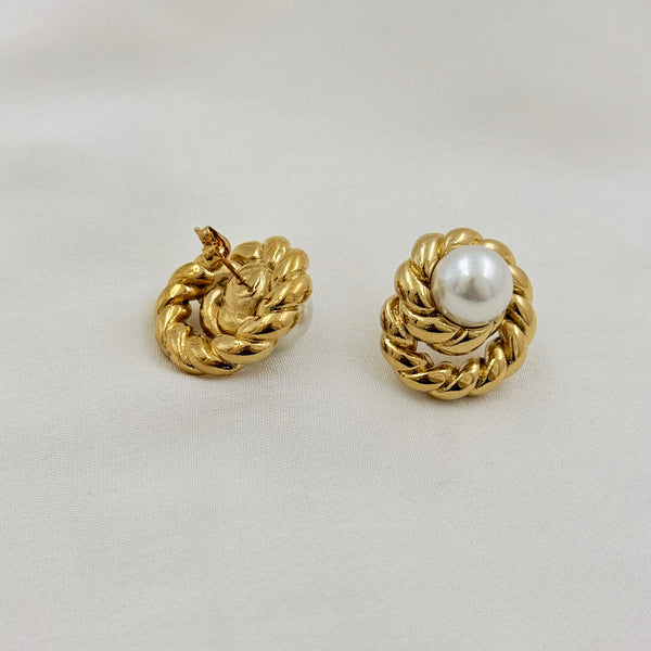 Twist Pearl Studs