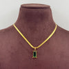 Emerald Stone Charm Snake Chain