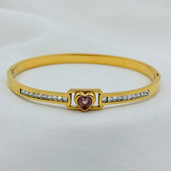 Heart Shape Crystal Kada