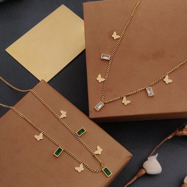 Butterfly Emerald Tanmaniya Necklace