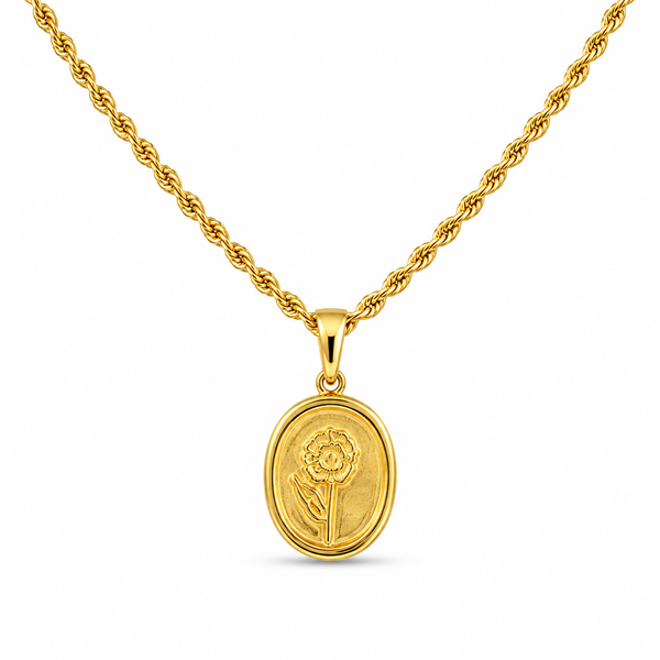 Rose Stamp Necklace