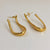 Golden halo ovals earrings
