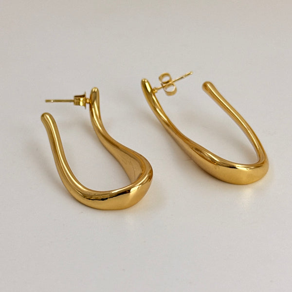 Golden halo ovals earrings