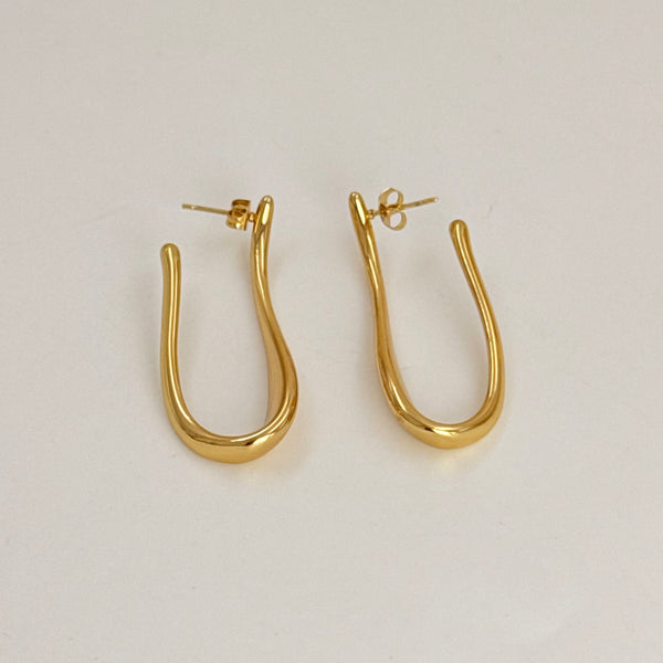 Golden halo ovals earrings