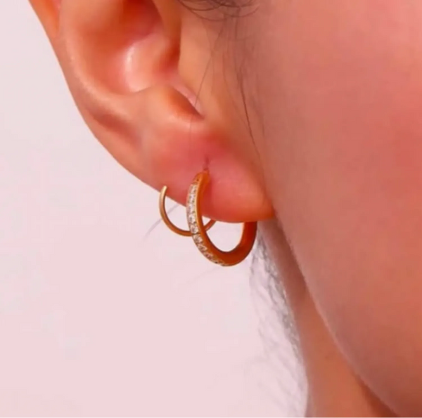 Golden spiral hug earrings