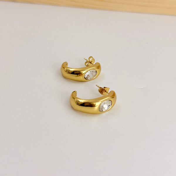 Single diamond hoop earrings