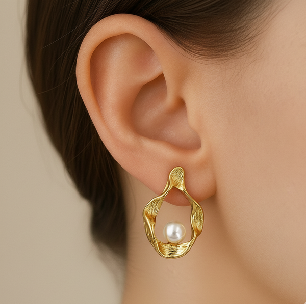 Divine pearl wrap earrings