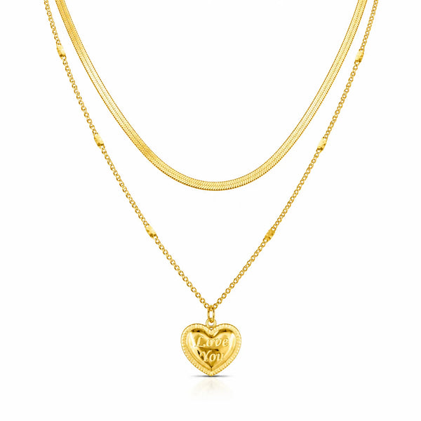 Double Layer Heart Necklace