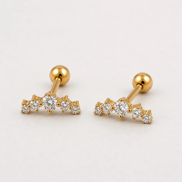 Crystal Crown ballback Earrings