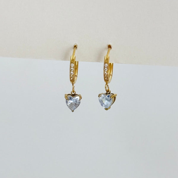 Heart glow drops earrings