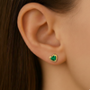 Emerald heart beats earrings