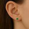 Emerald heart beats earrings