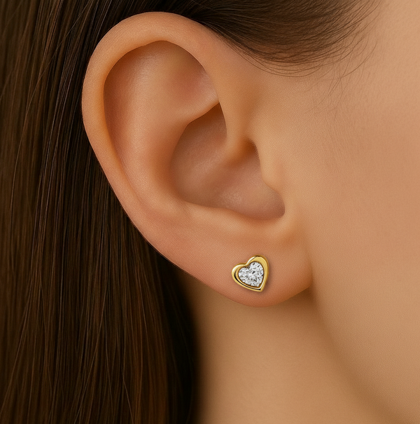 Emerald heart beats earrings