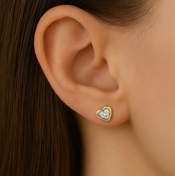 Emerald heart beats earrings