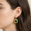 Emerald hoop Earrings