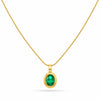 Emerald oval Pendant Necklace